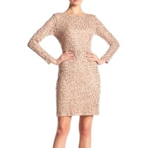 Nordstrom Marina Dress Taupe Lace Sequin